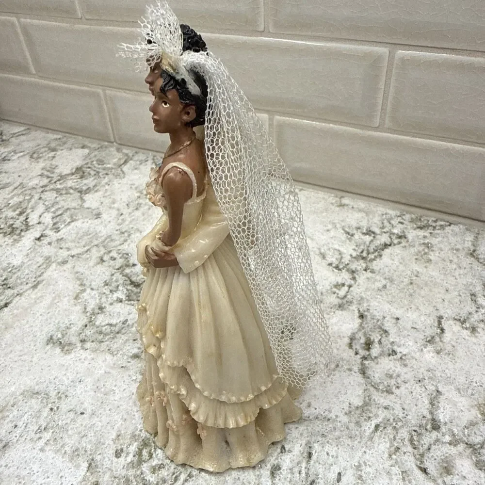 Vintage 1980’s resin African American wedding cake topper Bride Groom Wedding